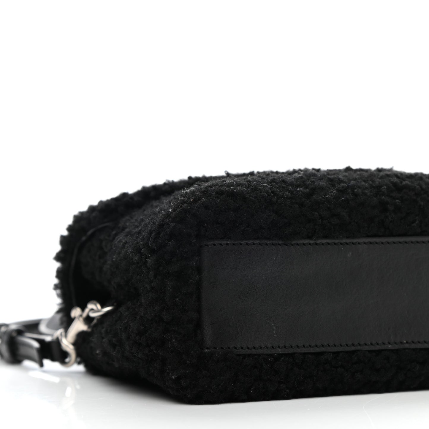 Shearling Toy Loulou Shoulder Bag Black