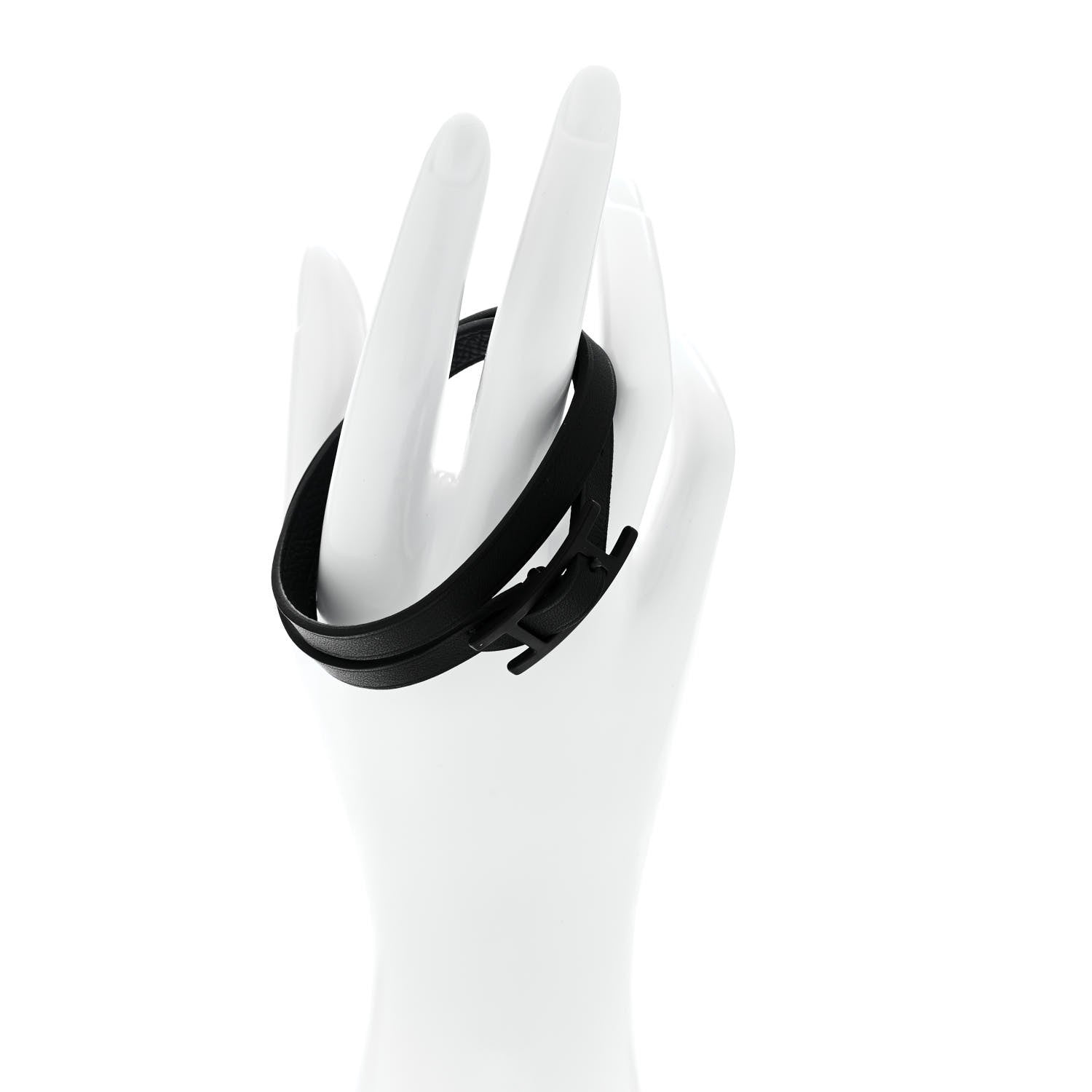 Hermes Epsom Behapi Double Tour Bracelet T5 Black 2 of 5