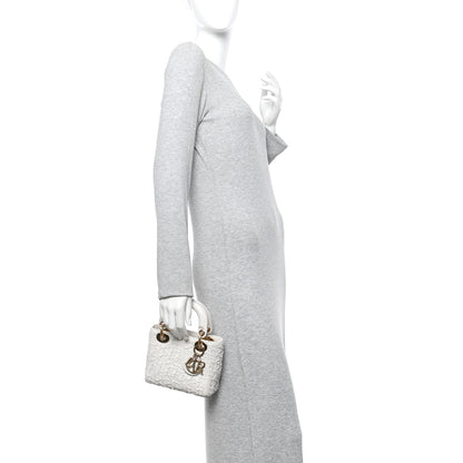 Christian Dior Lambskin Gathered Mini Lady Dior White 2 of 9