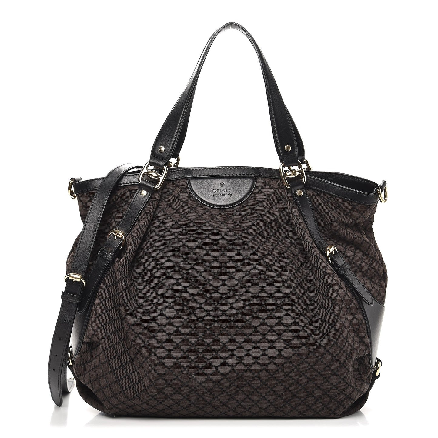 Diamante Bridle Tote Dark Brown