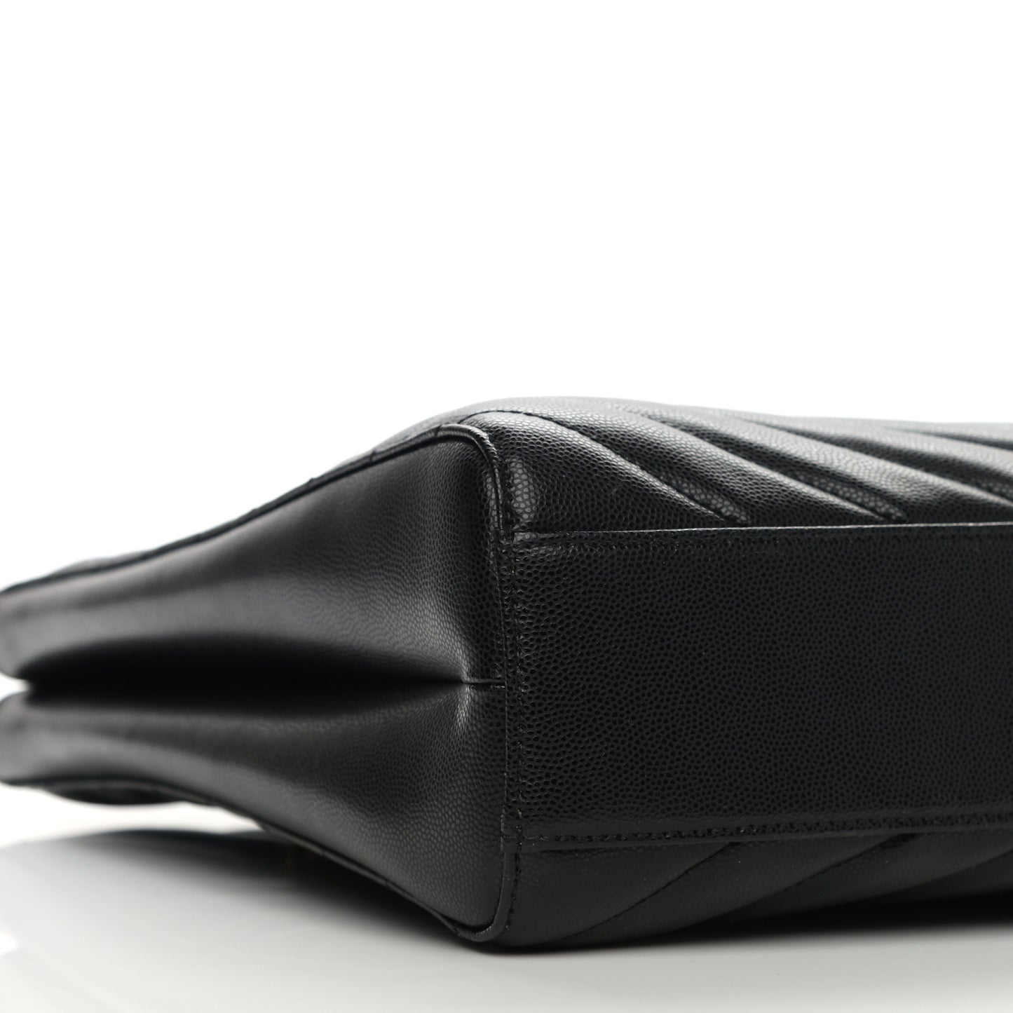 Grain De Poudre Matelasse Chevron Medium Tribeca Shopping Bag Black