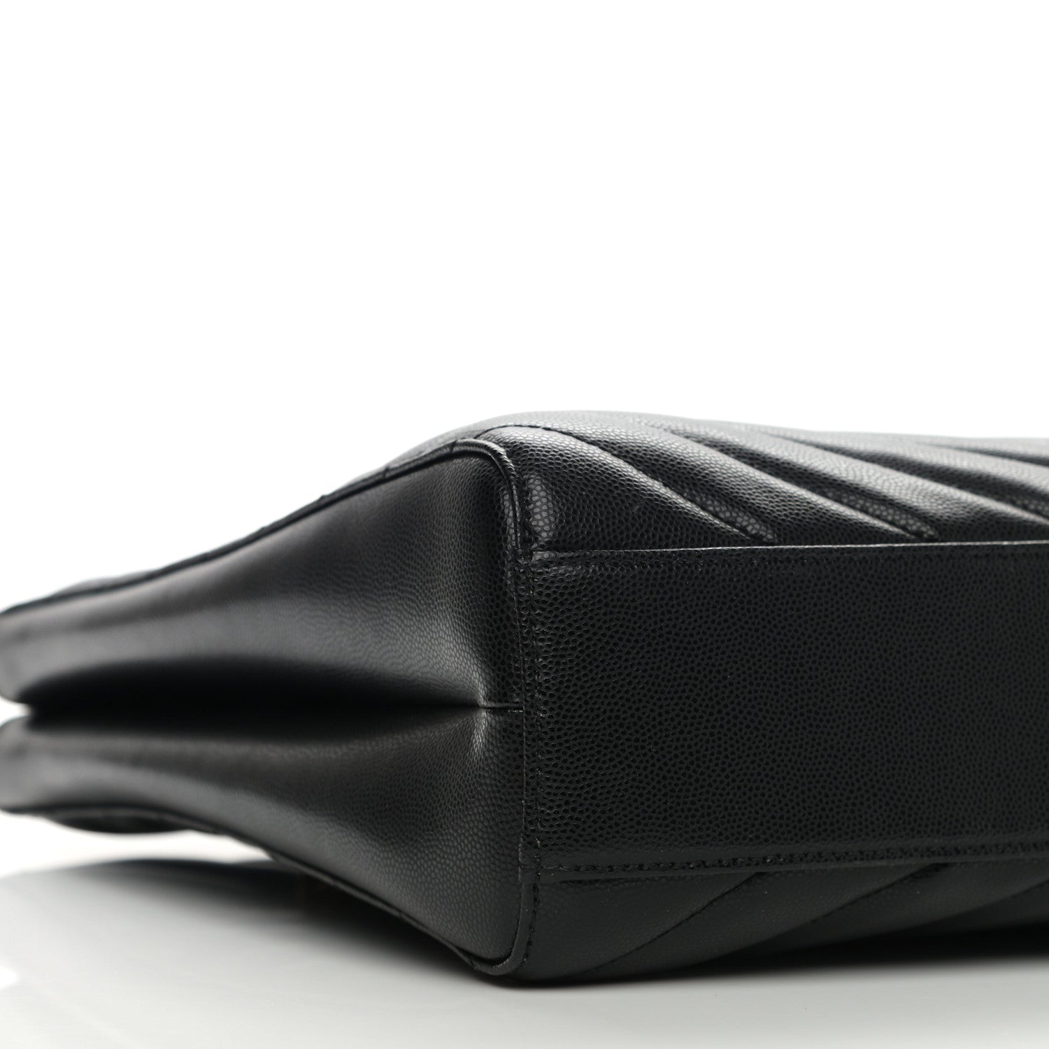 Saint Laurent Grain De Poudre Matelasse Chevron Medium Tribeca Shopping Bag Black 10 of 11