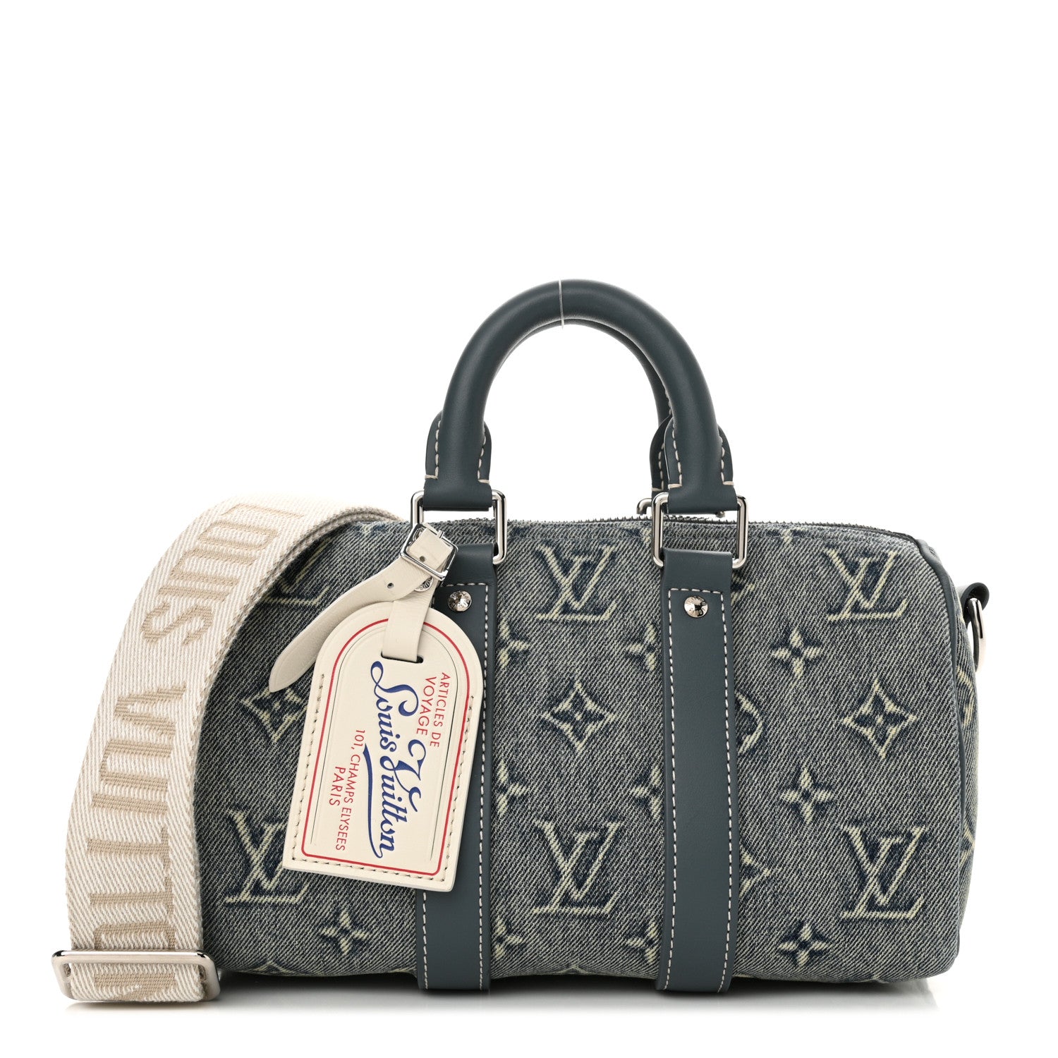 Louis Vuitton Monogram Washed Denim Keepall Bandouliere 25 1 of 9