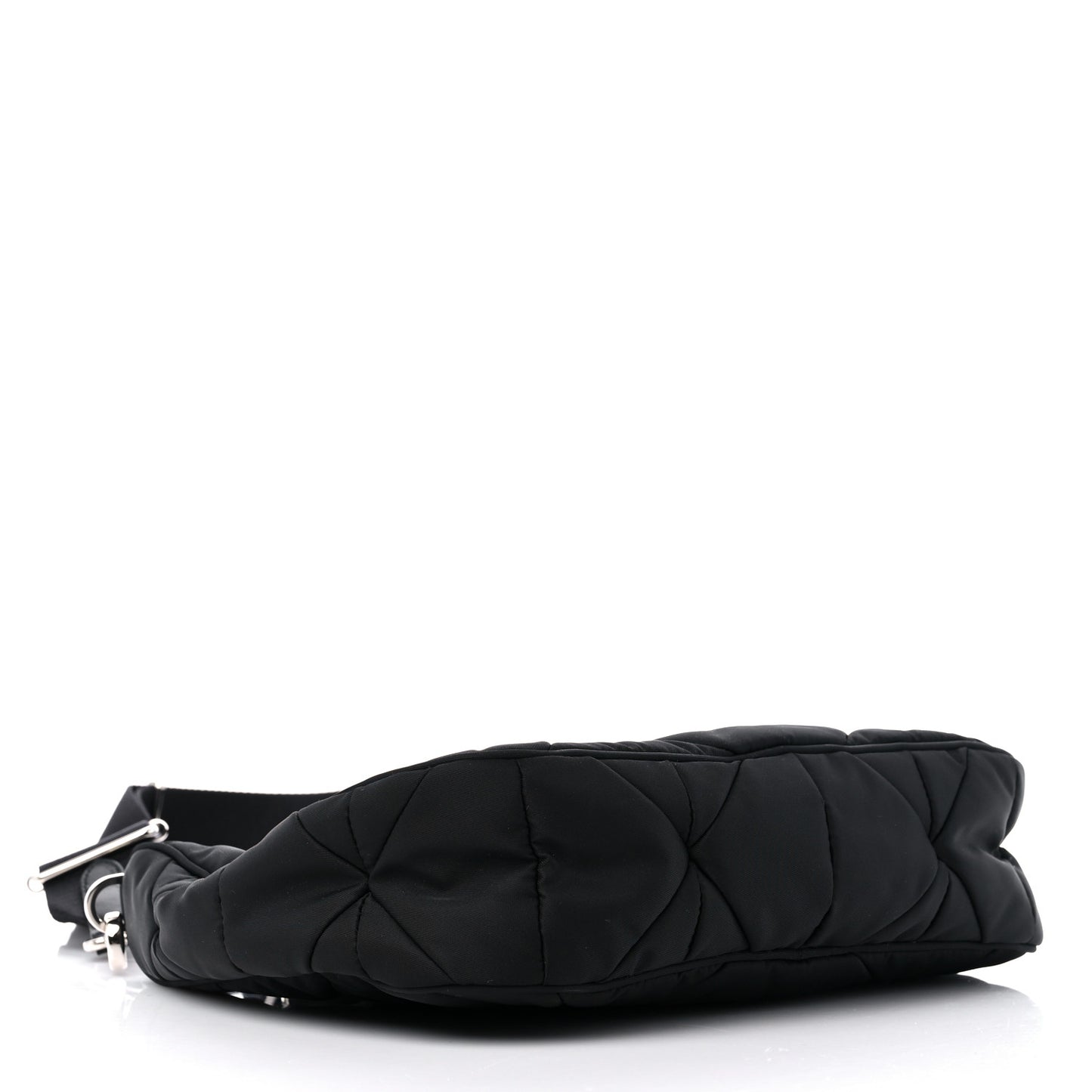 Re-Nylon Triangle Padded Patchwork Shoulder Bag Black