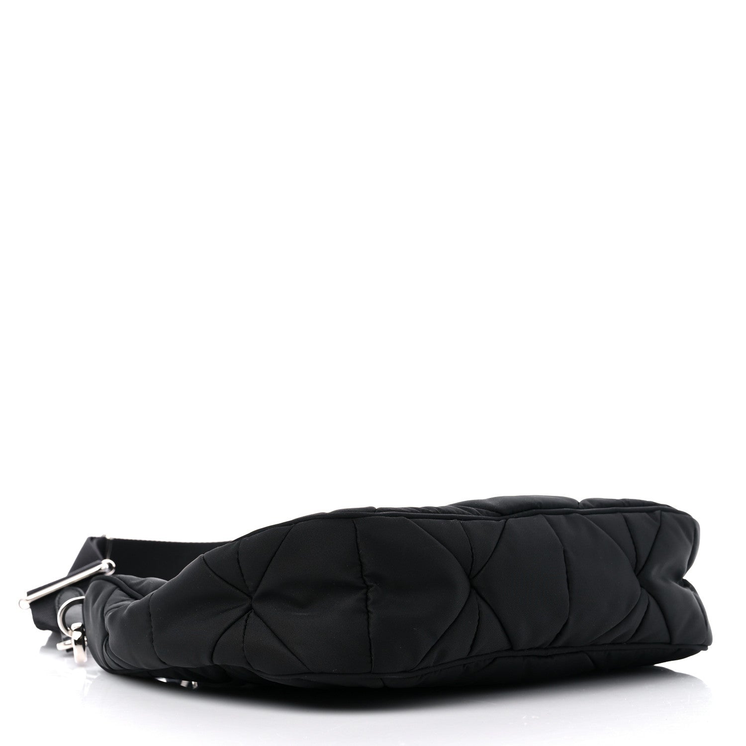 Prada Re-Nylon Triangle Padded Patchwork Shoulder Bag Black 4 of 8
