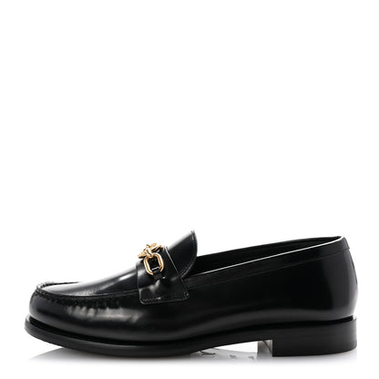 Louis Vuitton Glazed Calfskin Chess Flat Loafer 38.5 Black 1 of 9