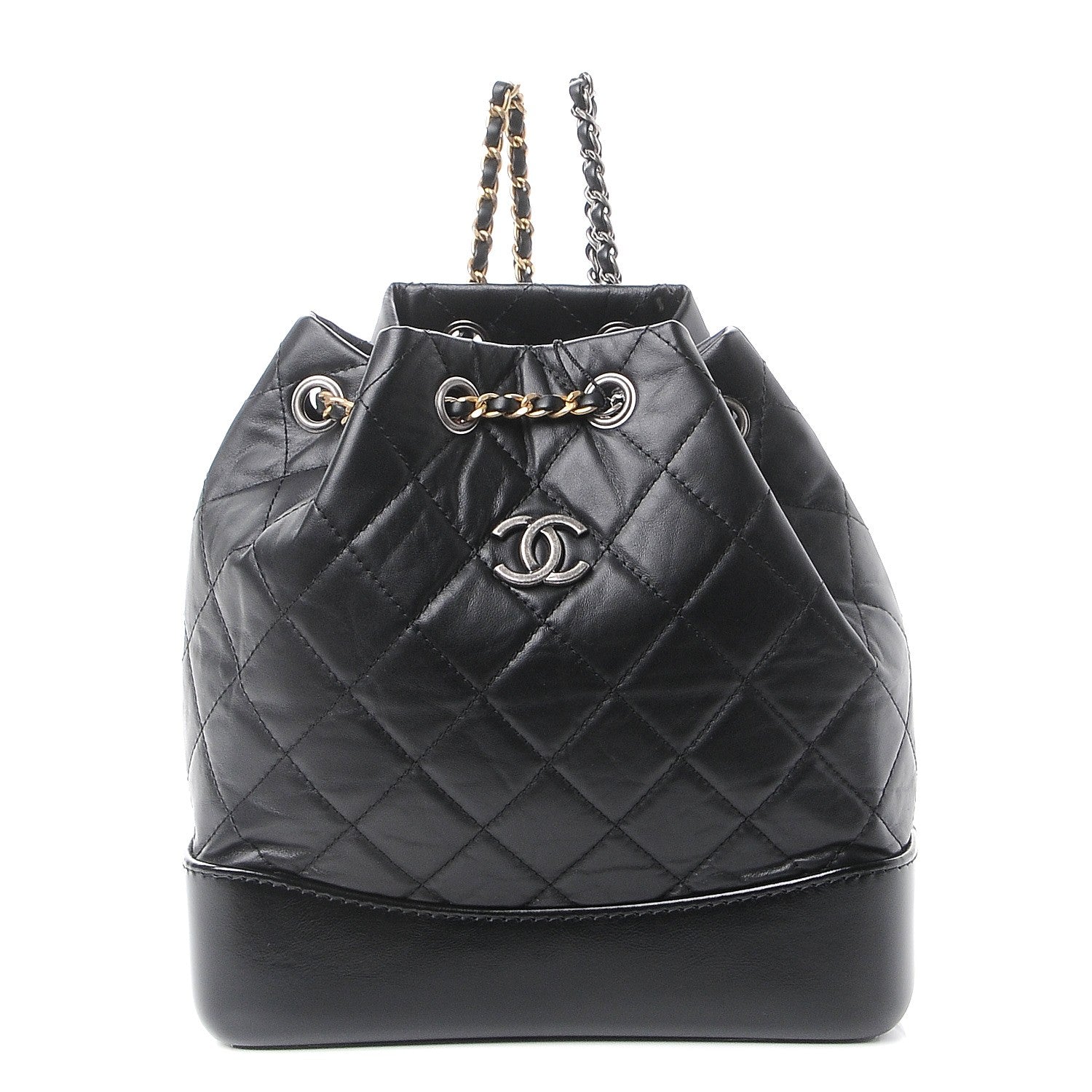 Chanel Aged Calfskin Quilted Gabrielle Backpack Black 1 of 8