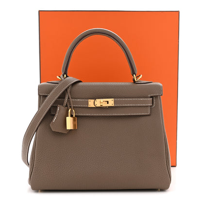 Hermes Togo Kelly Retourne 25 Etoupe 12 of 12