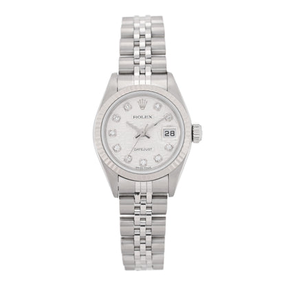 Rolex Stainless Steel 18K White Gold Diamond 26mm Oyster Perpetual Datejust Watch Silver Jubilee 79174 1 of 5