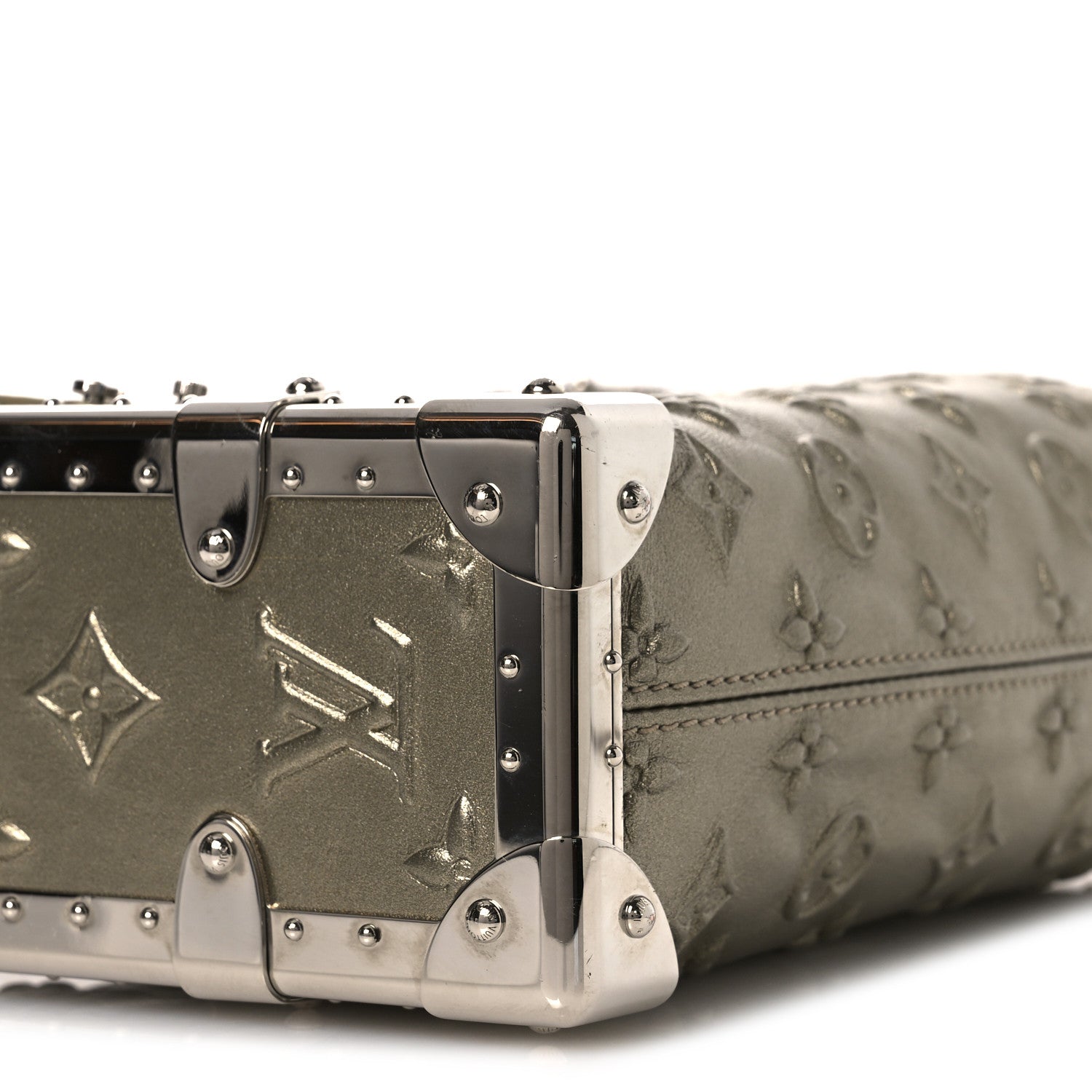 Louis Vuitton Calfskin Debossed Monogram Side Trunk Light Gold 9 of 12