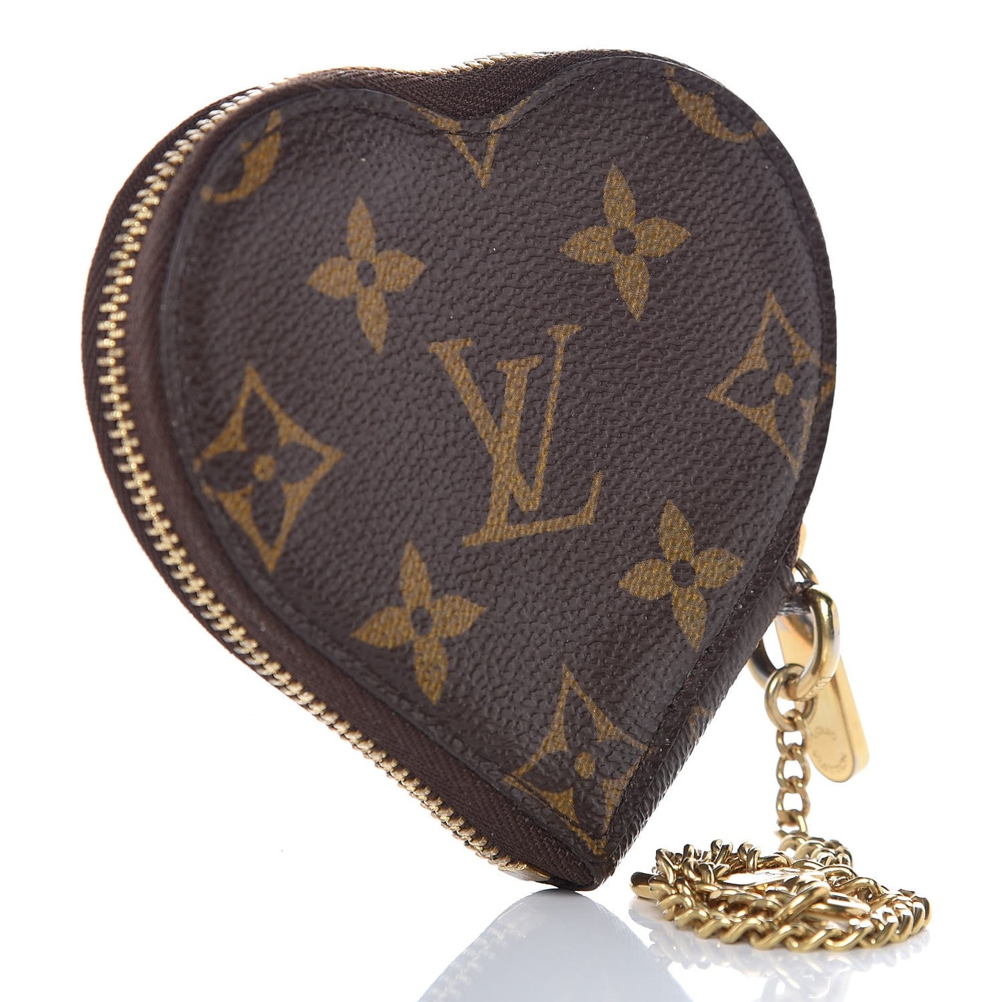 Monogram Leopard Coeur Heart Coin Purse Blanc Corail