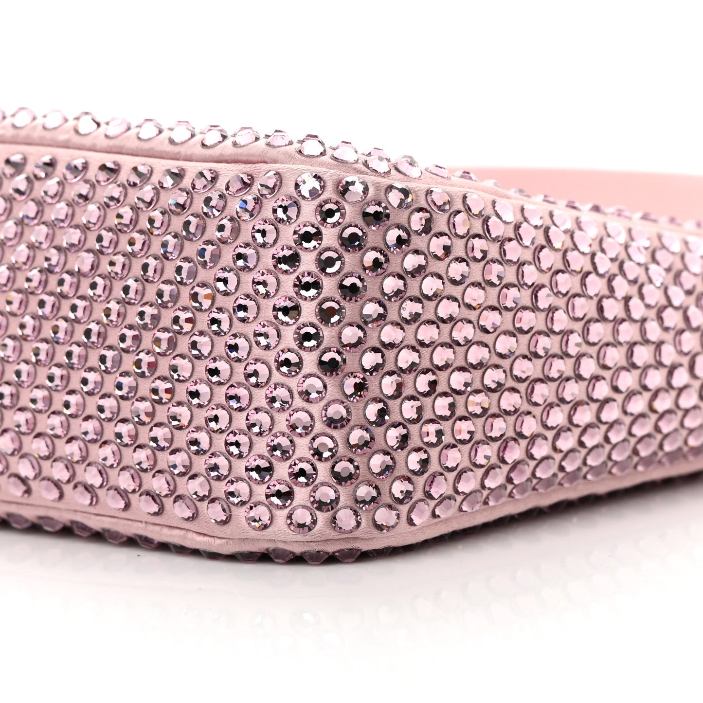 Satin Crystal Mini Re-Edition 2000 Bag Alabastro