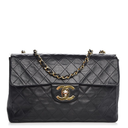 Chanel Lambskin Quilted XL Jumbo Single Flap Black 1 of 20