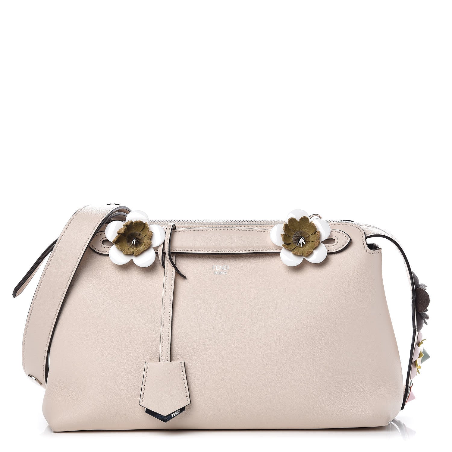 Fendi Vitello Dolce Flowerland Croc Tail Studded Medium By The Way Boston Bag Camelia Multicolor 1 of 9