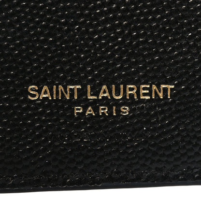 Saint Laurent Grain De Poudre Matelasse Chevron Monogram Zipped Two-Part Wallet Black 7 of 11