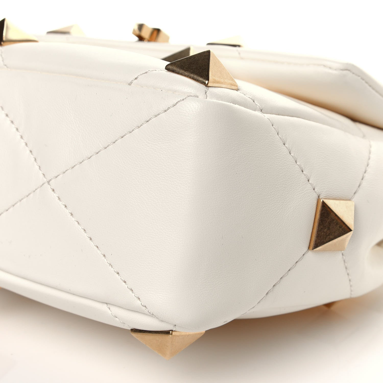 Valentino Garavani Nappa Medium Roman Stud Shoulder Bag Ivory 9 of 10