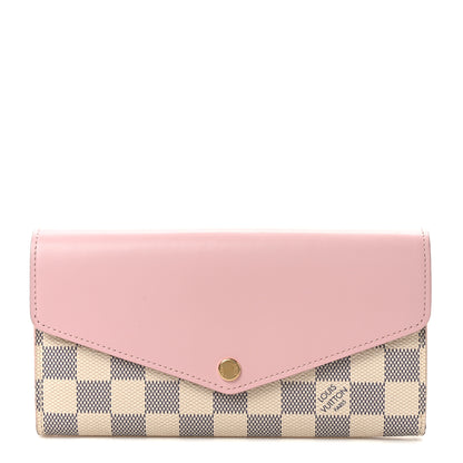 Louis Vuitton Damier Azur Sarah Wallet NM Rose Ballerine 1 of 8