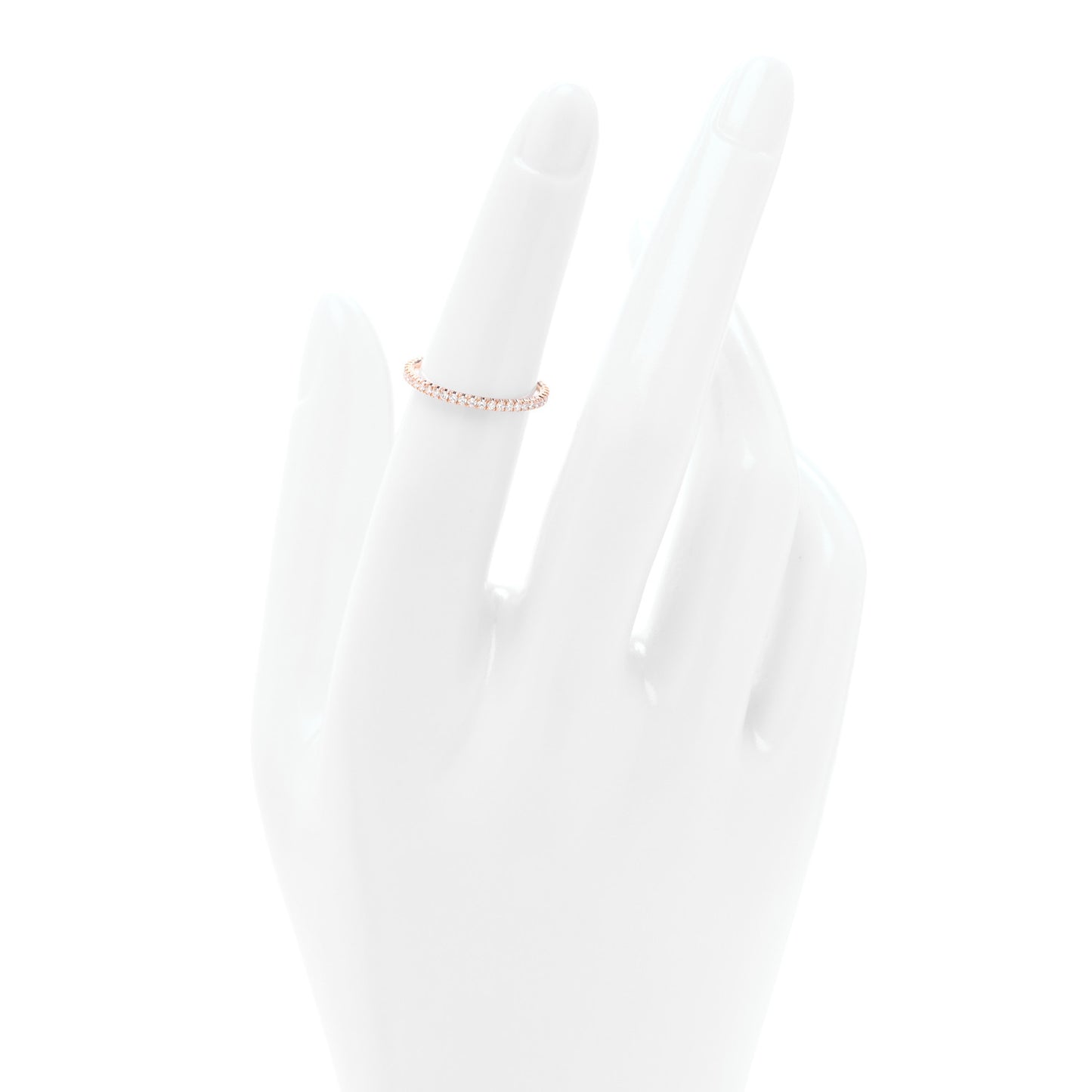 18K Pink Gold Diamond 1.5mm Etincelle de Cartier Wedding Band Ring 49 5