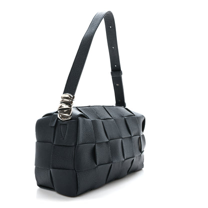 Bottega Veneta Grained Calfskin Maxi Intrecciato Brick Cassette Bag Deep Blue 3 of 9