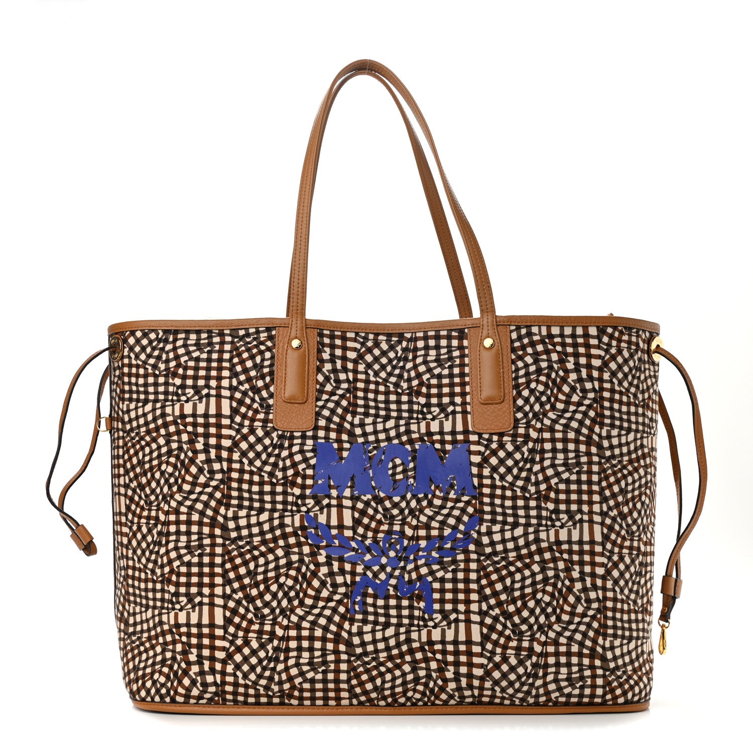 MCM Visetos Large Liz Reversible Shopper Tote Cognac 4 of 18