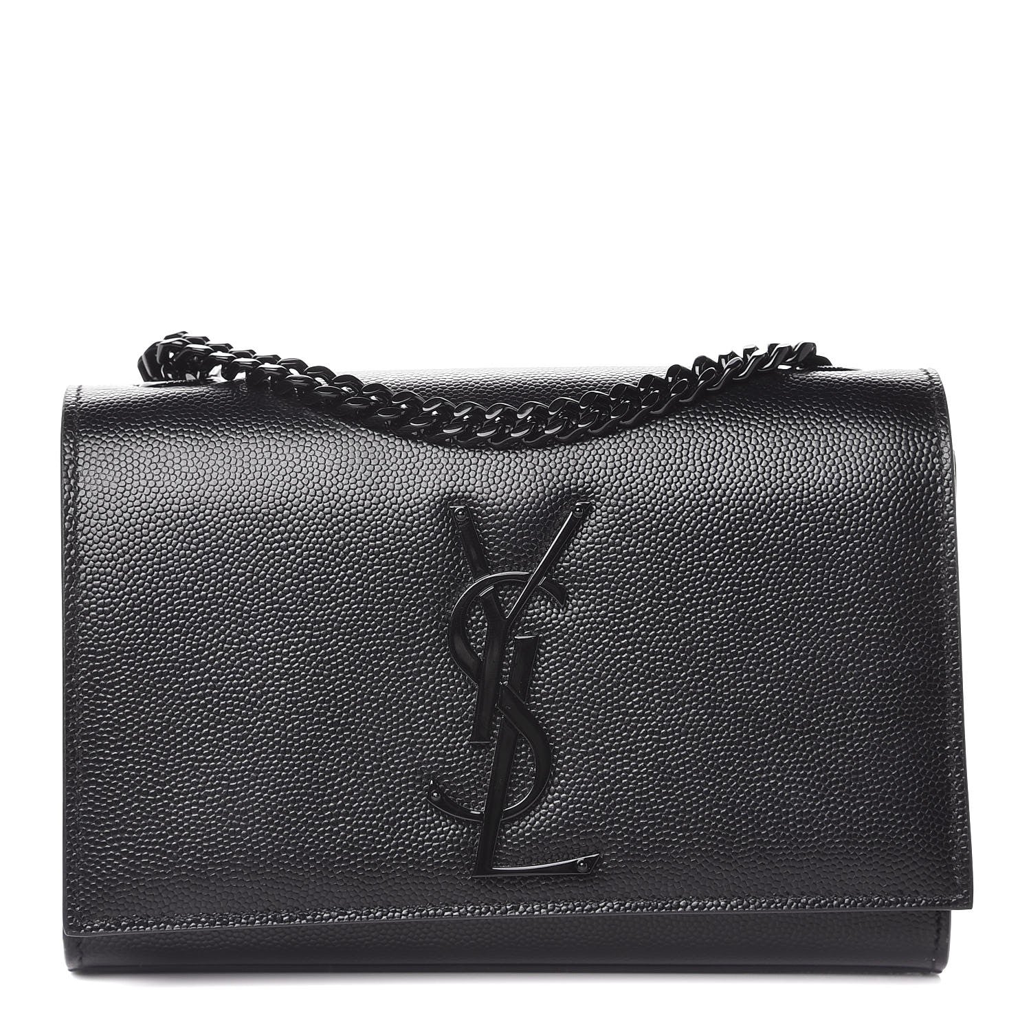 Saint Laurent Grain De Poudre Small Monogram Kate Satchel Black 1 of 7