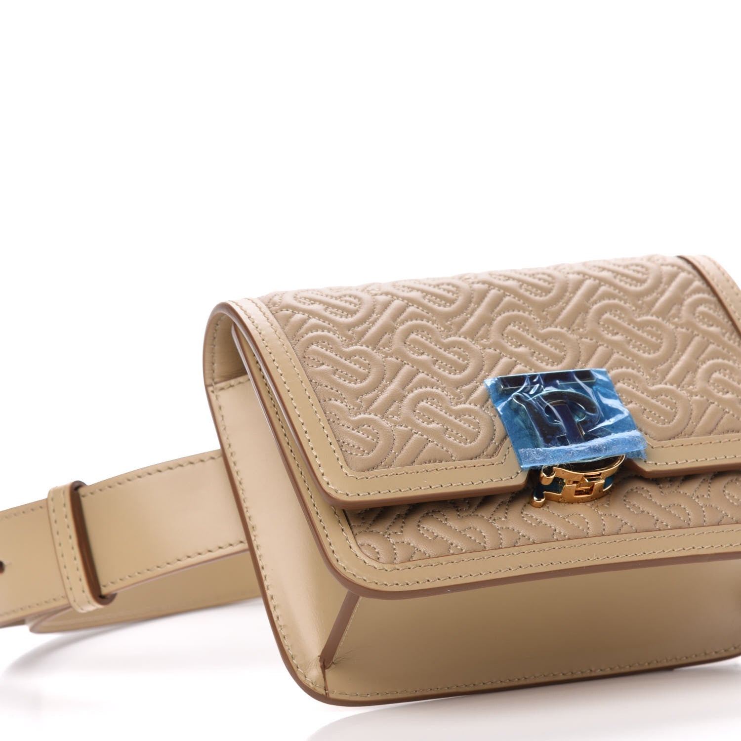 Burberry Lambskin Embossed Monogram TB Bum Bag Honey 8 of 10