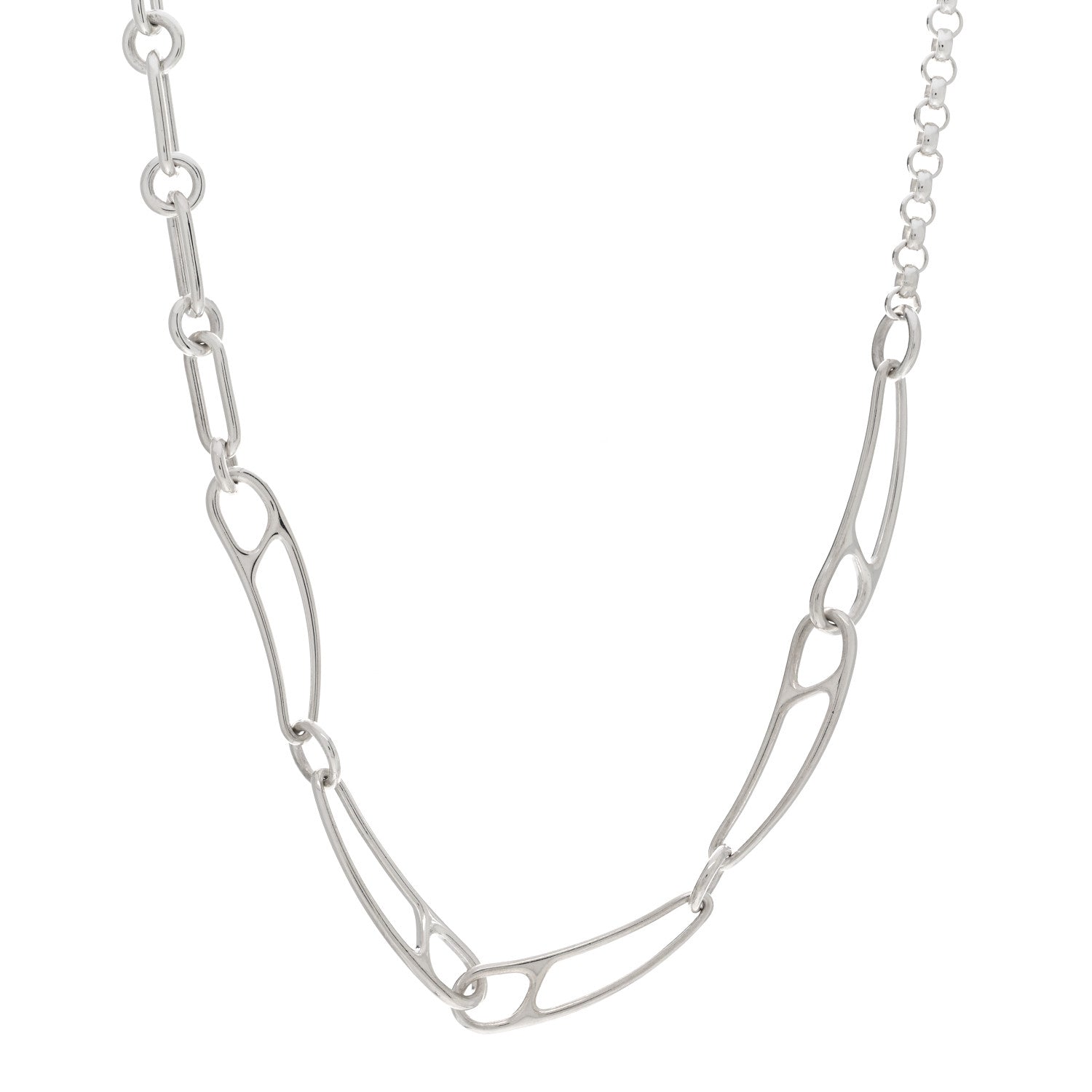 Hermes Sterling Silver Chaine d'Ancre Punk Necklace ST 1 of 4
