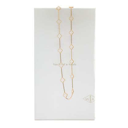 Van Cleef & Arpels 18K Yellow Gold Rock Crystal 20 Motifs Vintage Alhambra Necklace 6 of 6