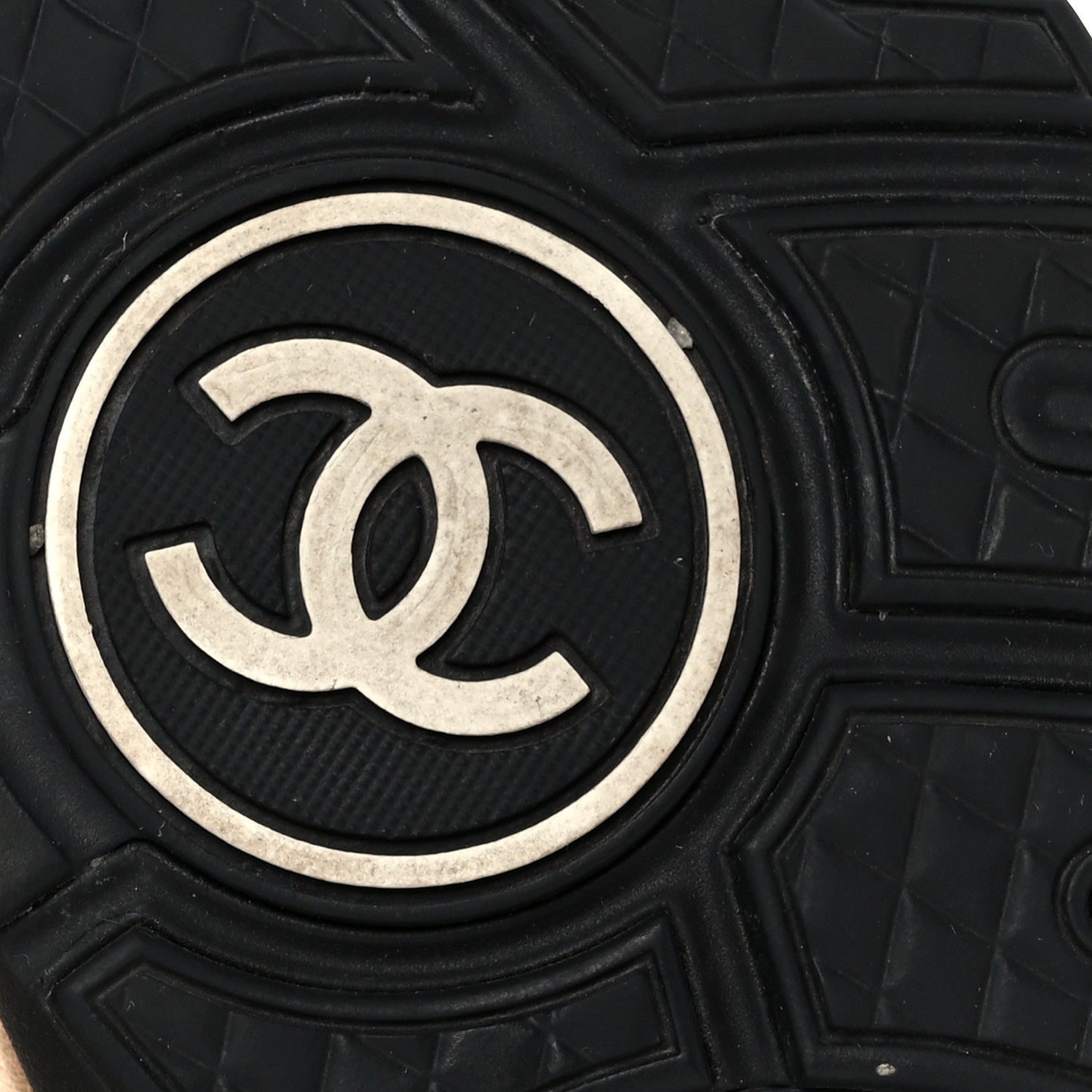 Chanel Satin Lambskin Fabric Tweed CC Sneakers 35.5 Gold Black 7 of 9