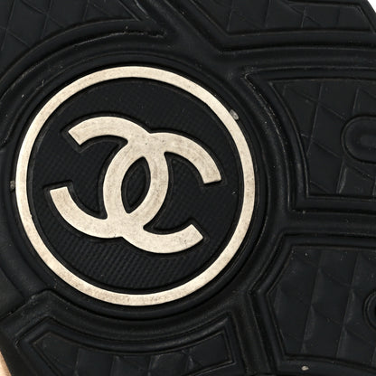 Chanel Satin Lambskin Fabric Tweed CC Sneakers 35.5 Gold Black 7 of 9