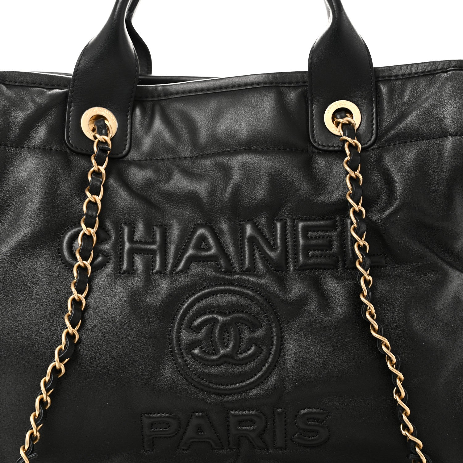 Chanel Calfskin Small Deauville Tote Black 9 of 13
