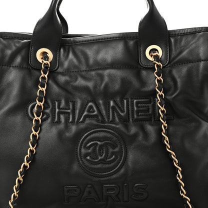 Chanel Calfskin Small Deauville Tote Black 9 of 13