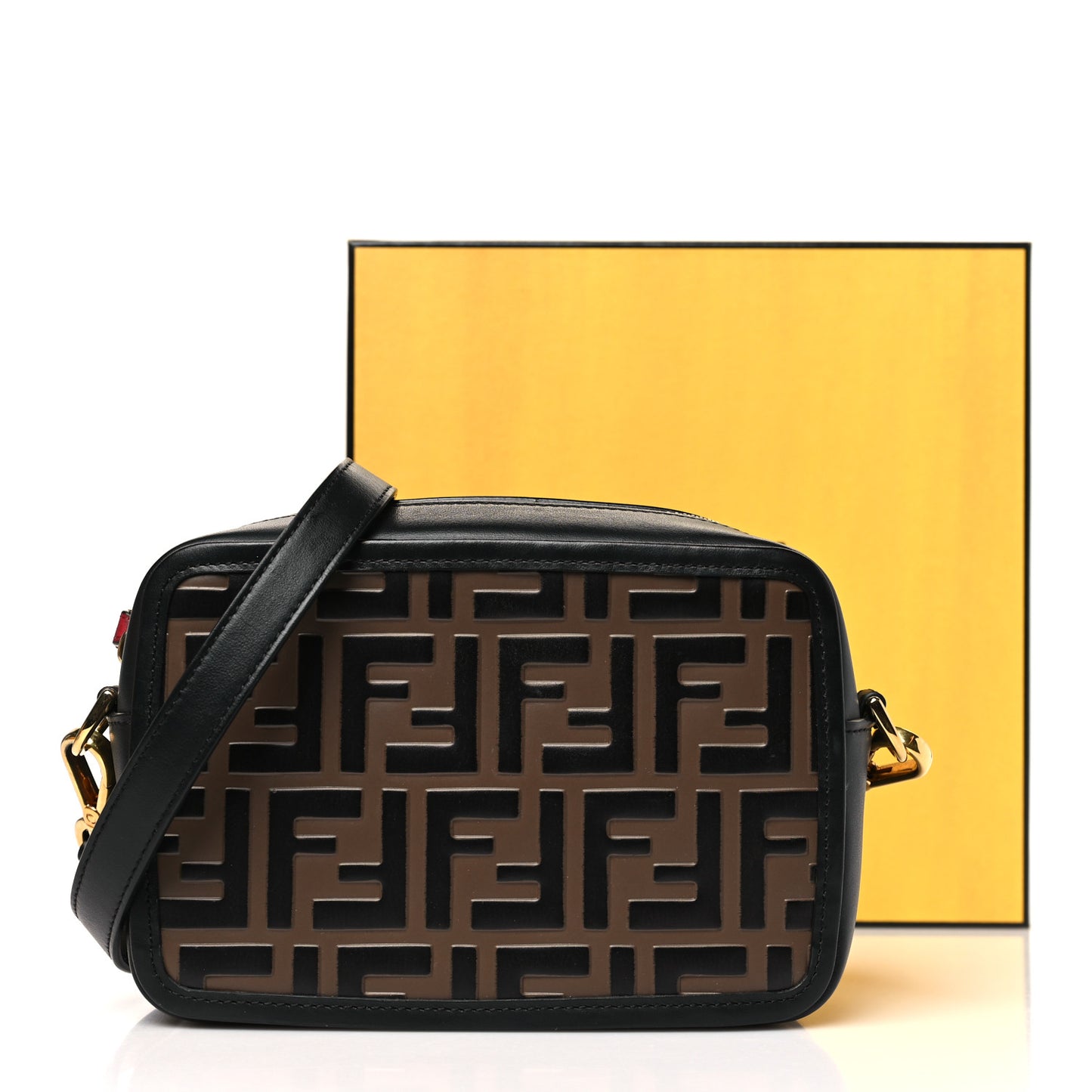 Vitello Century Bi-Color FF 1974 Embossed Mini Camera Case Maya Black