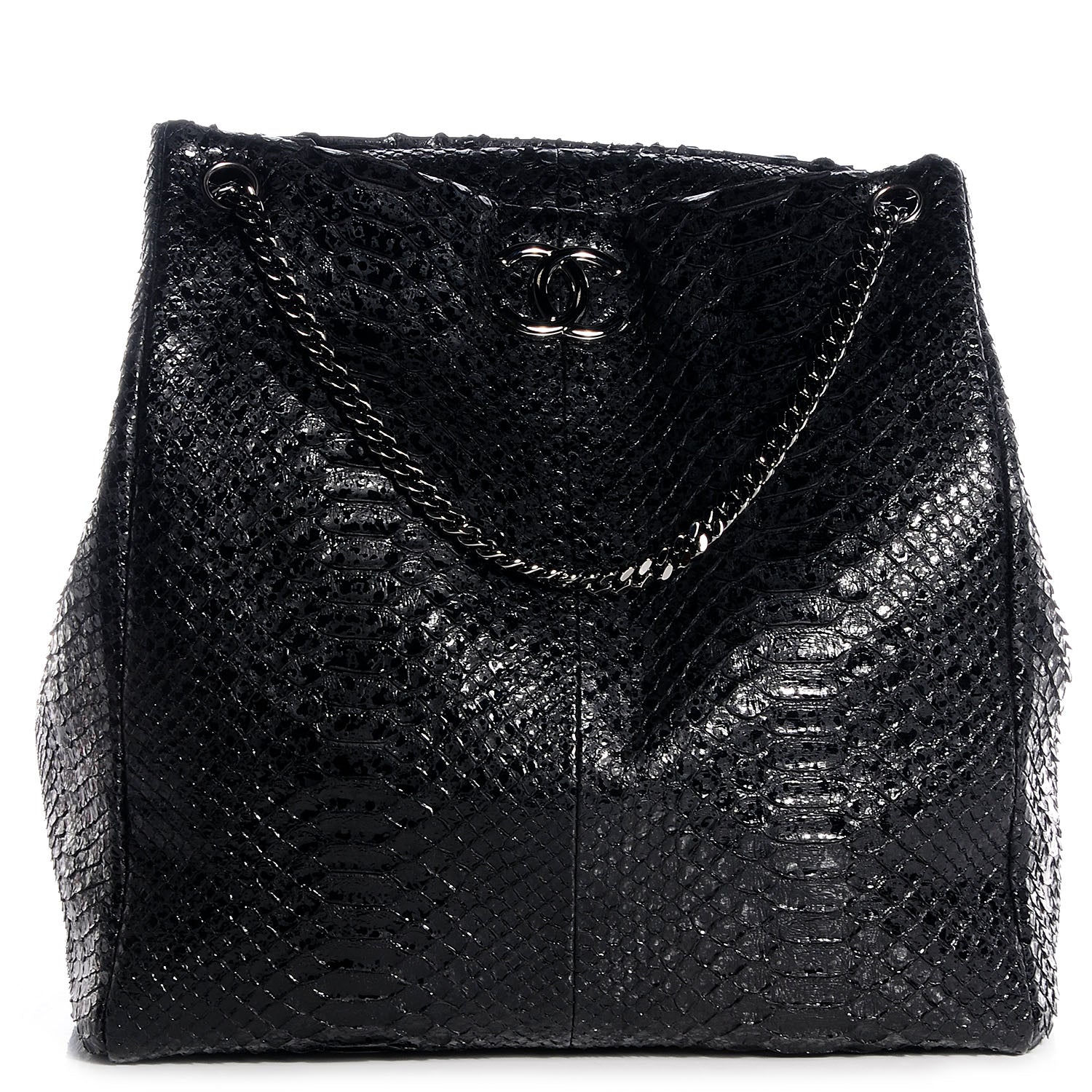 Chanel Python Large Tote Black 1 of 7