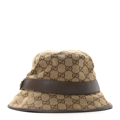 Gucci Monogram Textured Dollar Calfskin GG Jago Bucket Hat XL Cacao Beige 4 of 9
