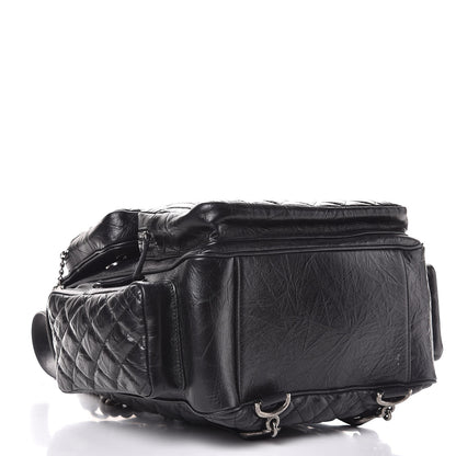 Chanel Aged Calfskin Quilted Large Casual Rock Backpack Black 4 of 8