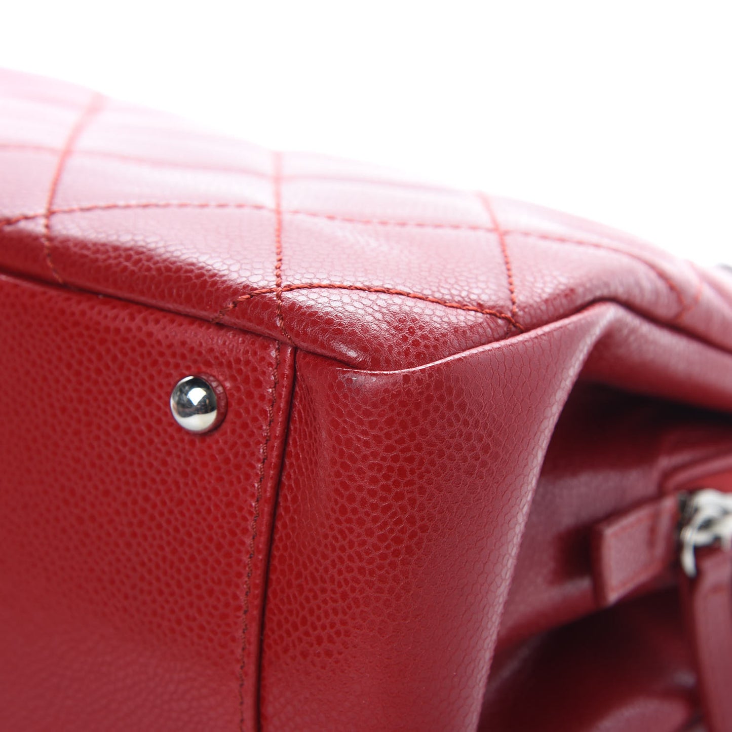Soft Caviar Timeless Shopping Tote Red