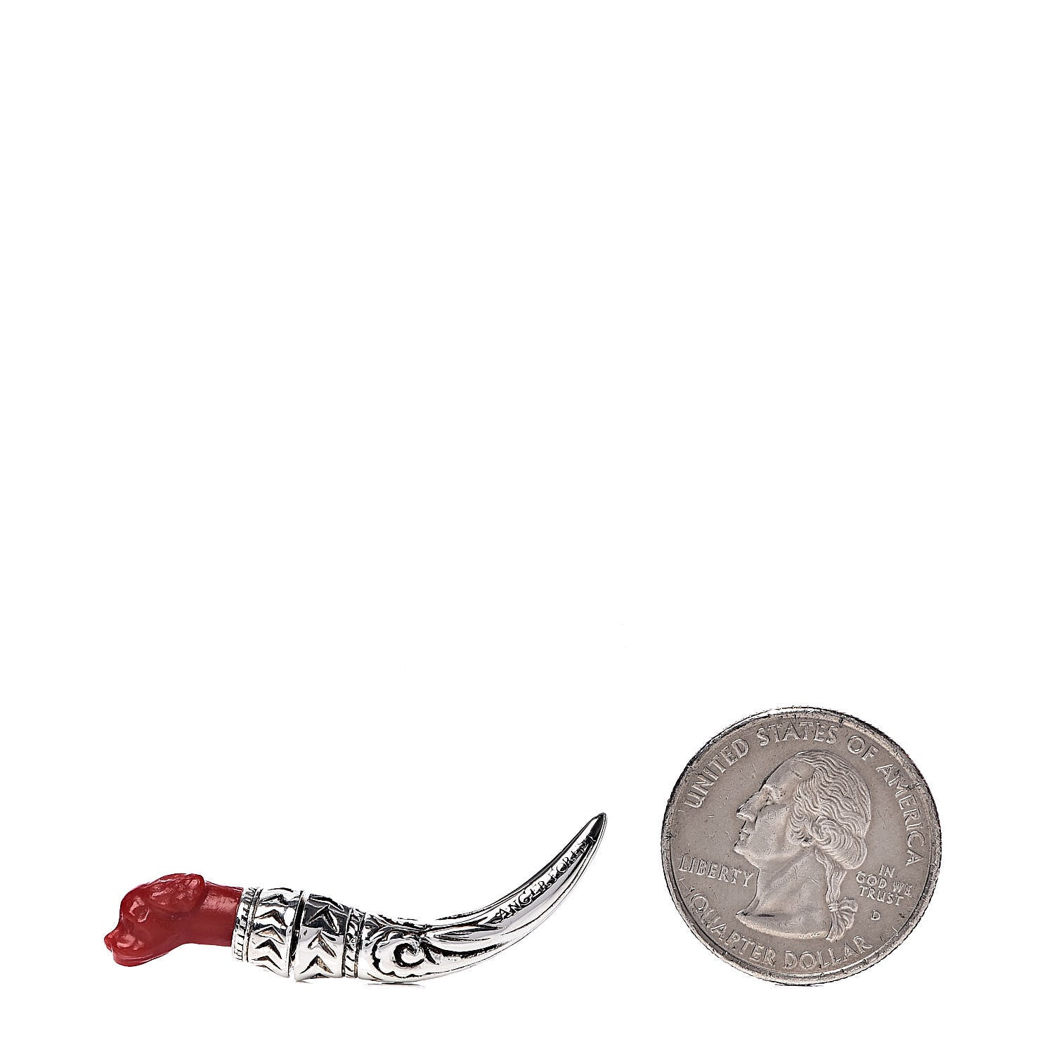 Gucci Sterling Silver Resin Anger Forest Dog Single Earring Red 2 of 6