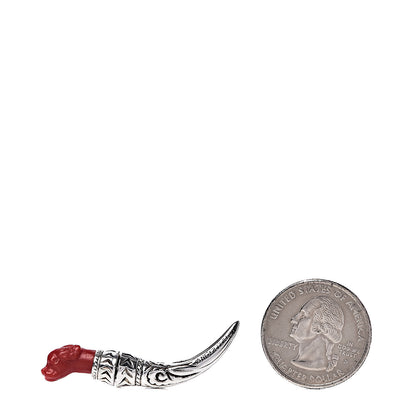 Gucci Sterling Silver Resin Anger Forest Dog Single Earring Red 2 of 6