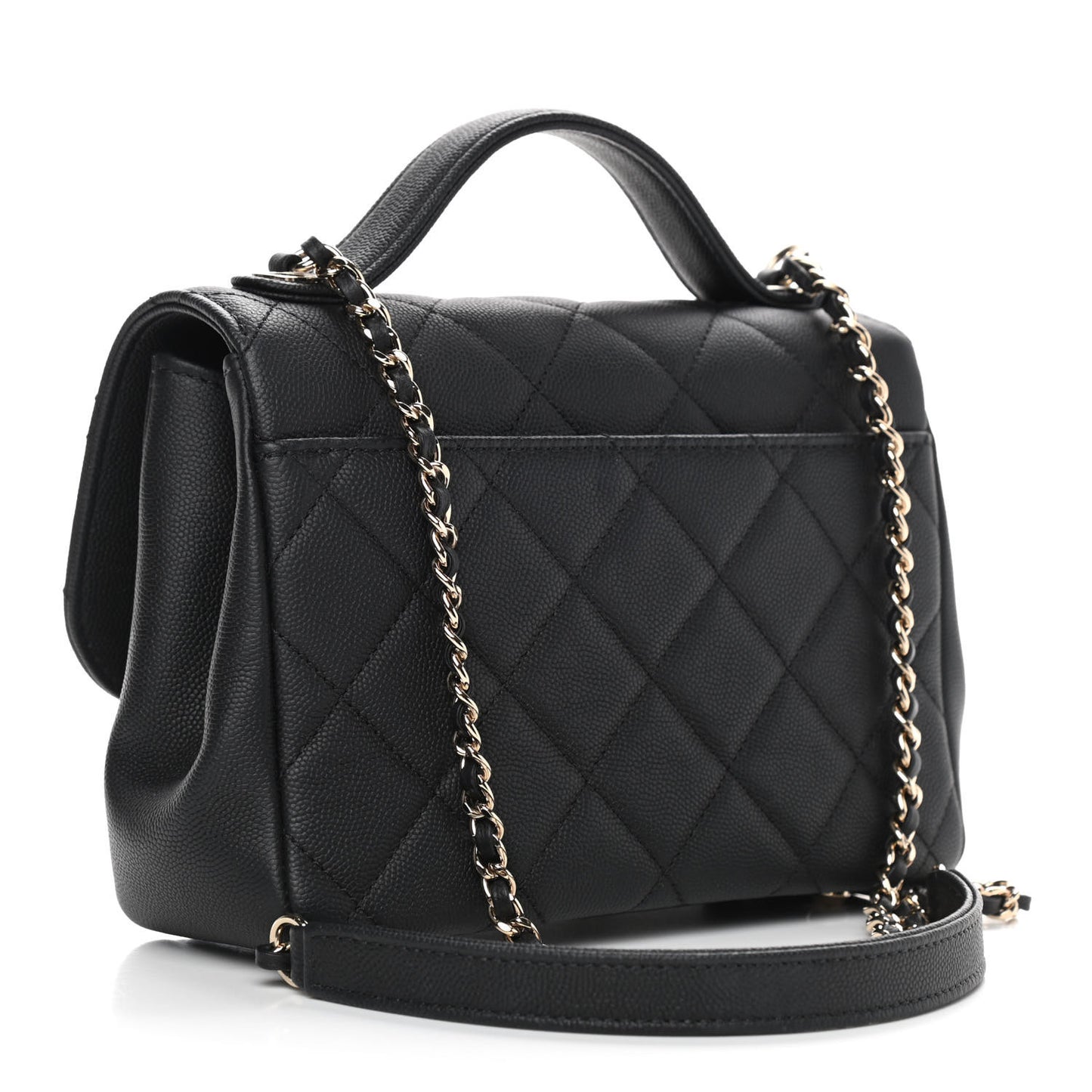 Caviar Quilted Small Business Affinity Flap Black
