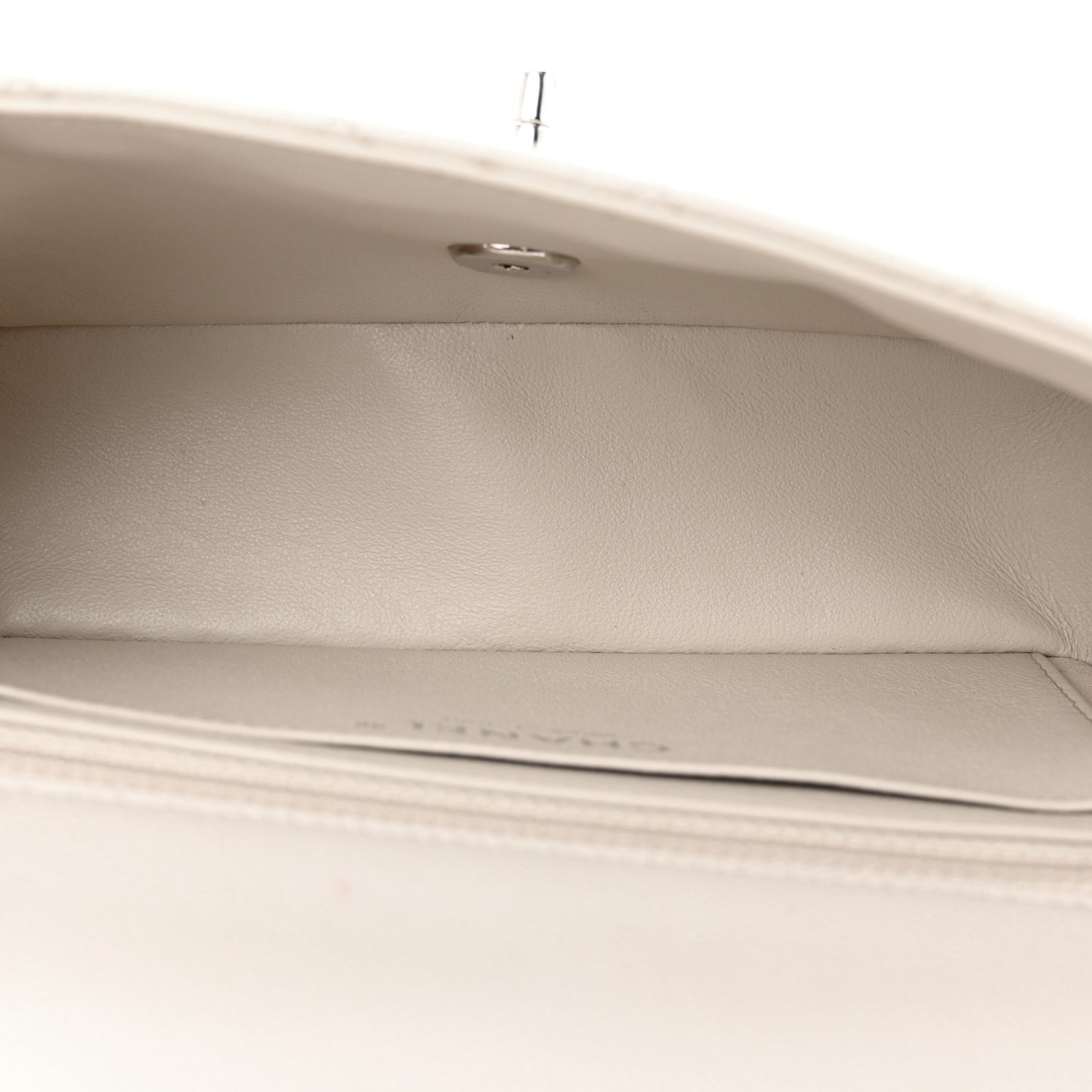 Caviar Quilted Mini Rectangular Flap Ivory