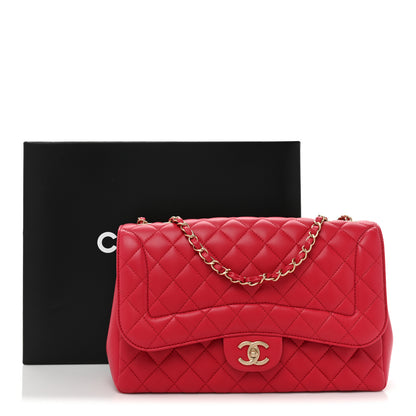Chanel Lambskin Quilted Jumbo Mademoiselle Chic Flap Red 13 of 13