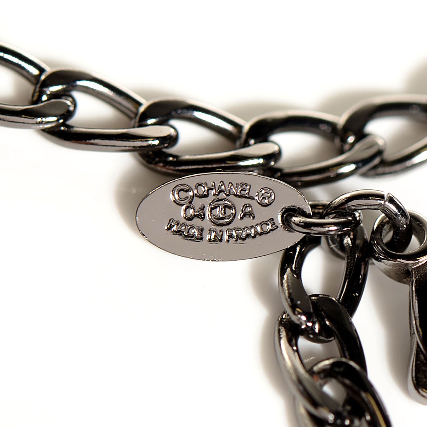 Ruthenium Enamel Coated CC Necklace Pink