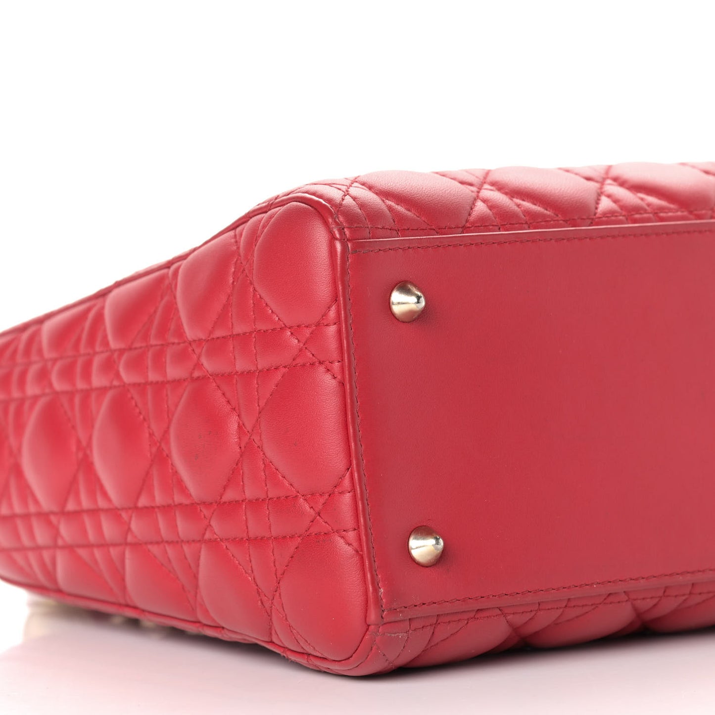 Lambskin Cannage Medium Lady Dior Red