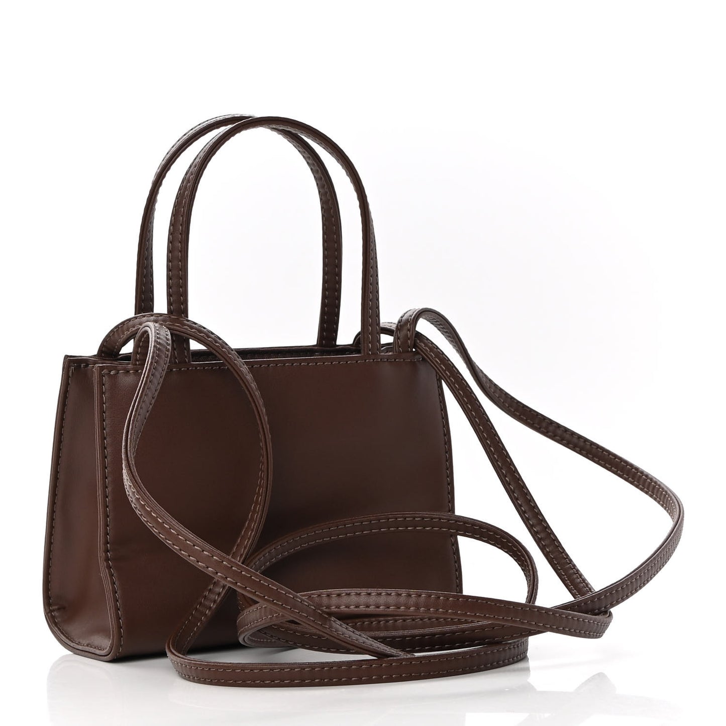 Vegan Leather Small Shopping Bag Chocolate