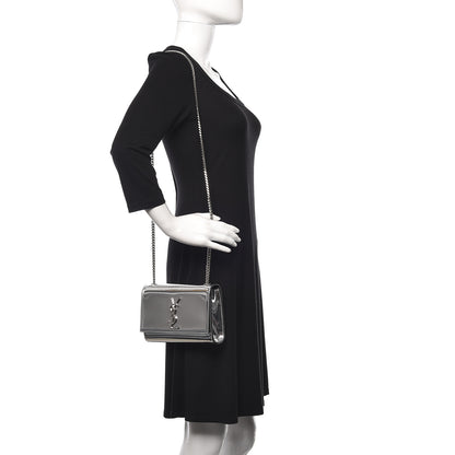 Saint Laurent Patent Small Monogram Kate Satchel Silver 2 of 9
