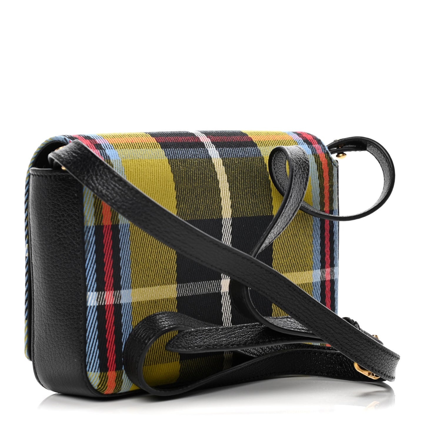 Canvas Tartan Mix Hampshire Wallet on Chain Yellow Multicolor