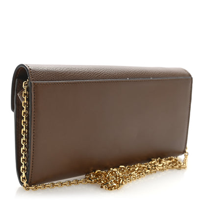 Fendi Vitello King Cruise FF Diamonds Continental Envelope Wallet On Chain Gianduia 3 of 9