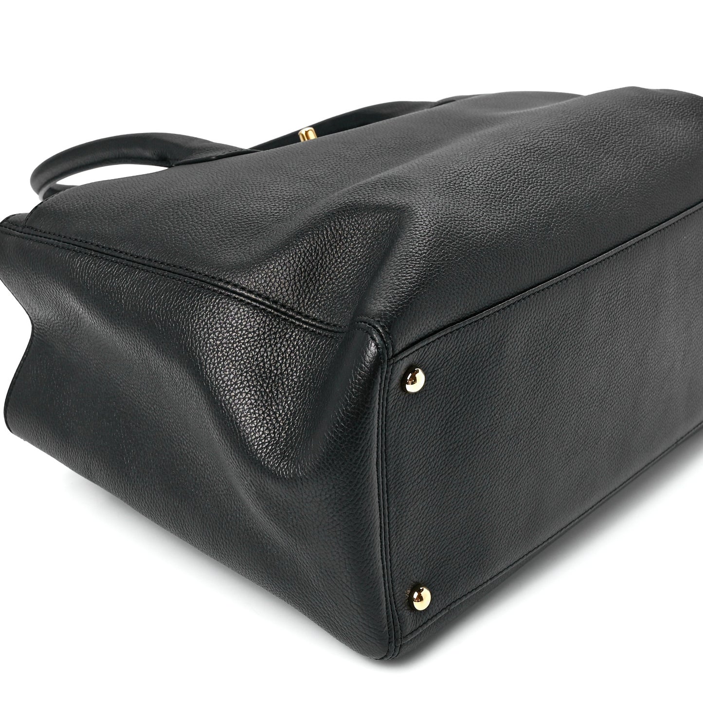 Calfskin Cerf Executive Shopper Tote Black