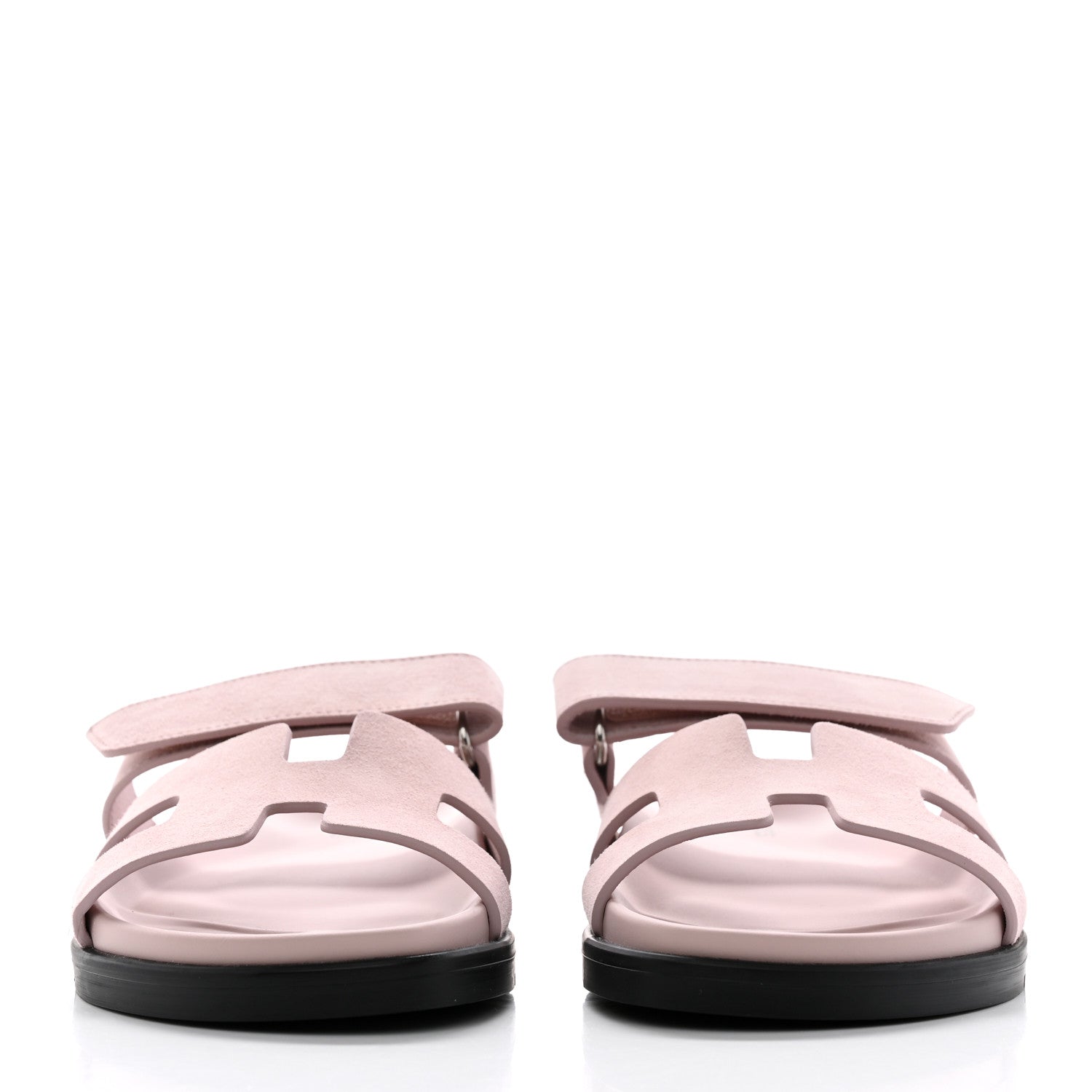 Hermes Suede Goatskin Womens Chypre Sandals 36 Rose Porcelaine 2 of 9